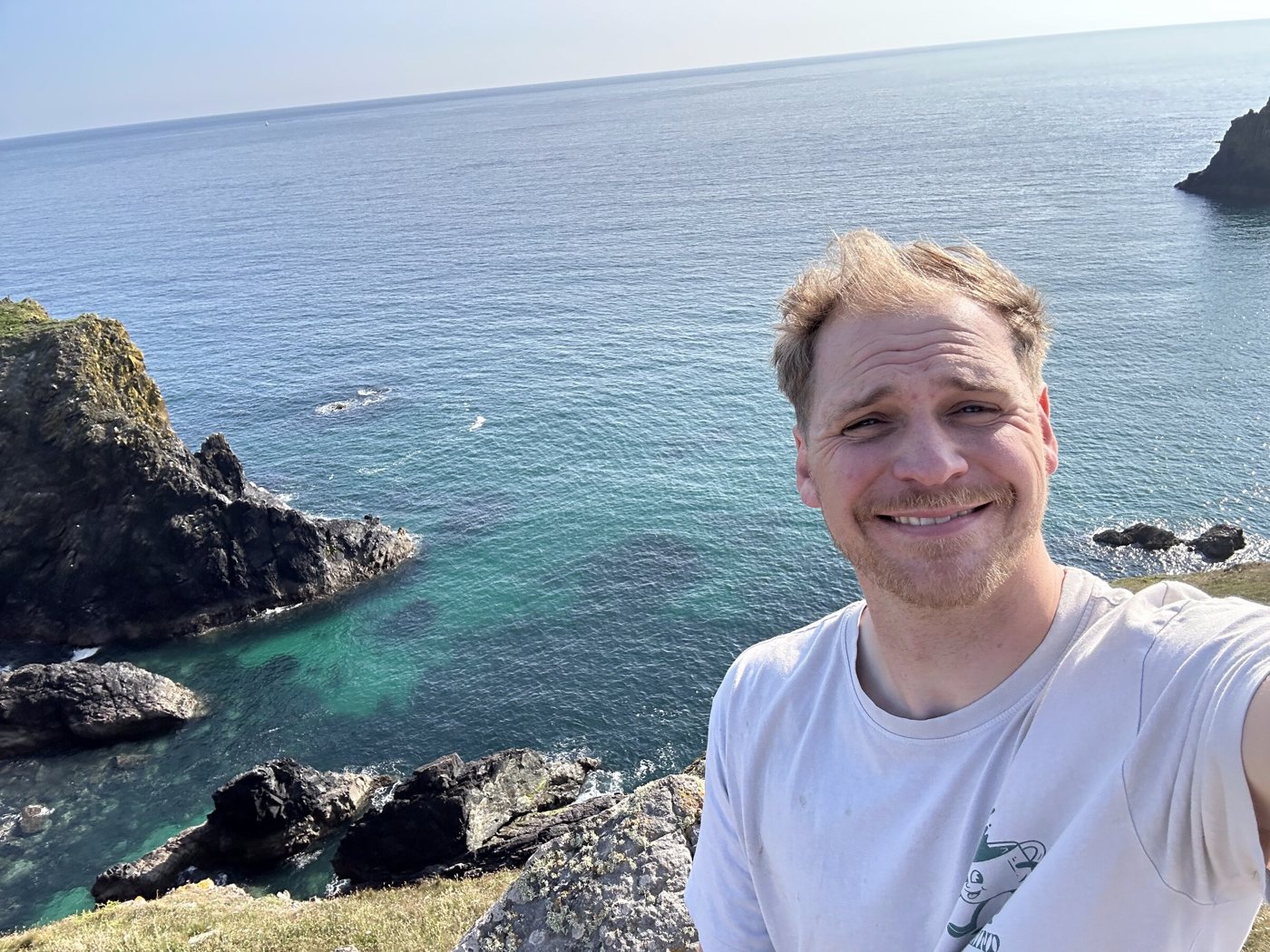 Stuart on the cliffs above Kynance Cove